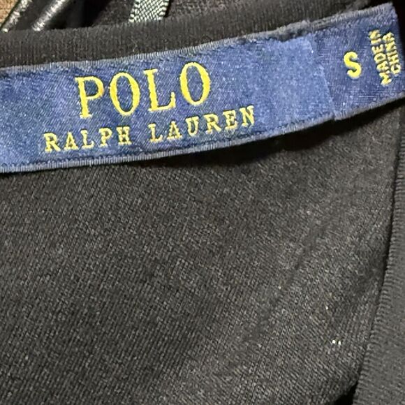 Polo Ralph Lauren Size Small Knit Fit And Flare Black Midi Dress Sleeveless - Picture 3 of 4